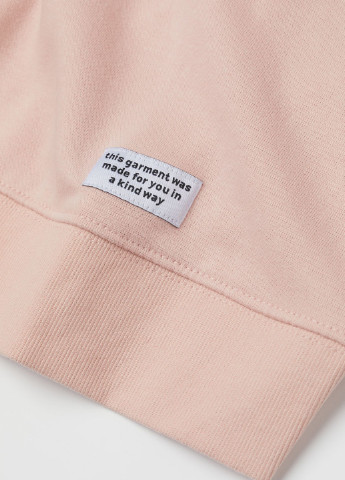 Свитшот H&M - крой однотонный светло-розовый кэжуал - (240359134)
