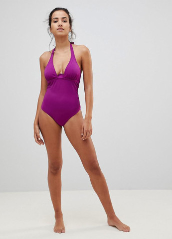 Фіолетовий літній купальник суцільний Pour Moi
