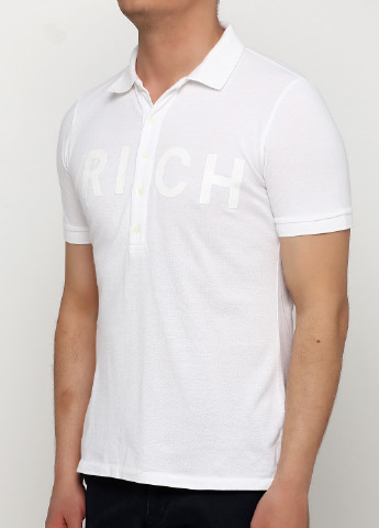 Белая футболка-поло для мужчин John Richmond с надписью
