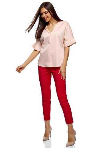Світло-рожева літня блуза Oodji