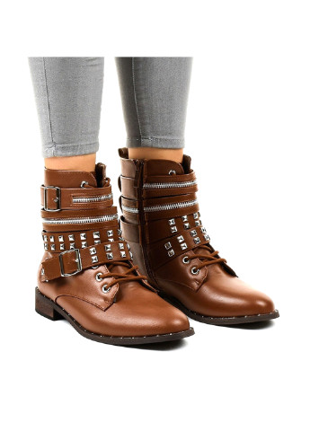 Осенние ботинки Abloom с молнией, с шипами, со шнуровкой, с пряжкой из искусственной кожи