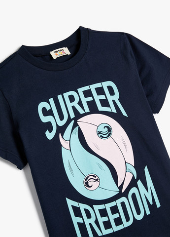 Темно-синя літня футболка KOTON