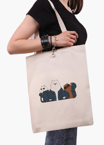 Еко сумка шоппер біла Вся правда про ведмедів (We Bare Bears) (9227-2895-WT-1) екосумка шопер 41*35 см MobiPrint (224806079)