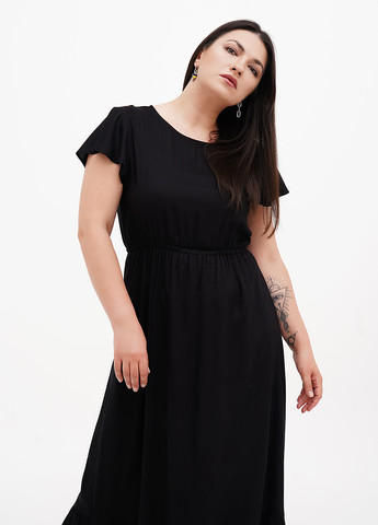 Черное кэжуал платье клеш Calliope однотонное