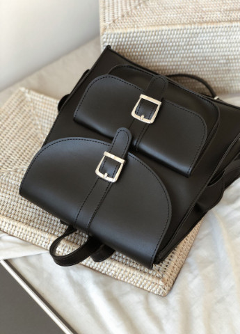 Рюкзак ROMASHKA з кишенями і пряжками на кнопці магніт Чорний 683 Ромашка (224152106)