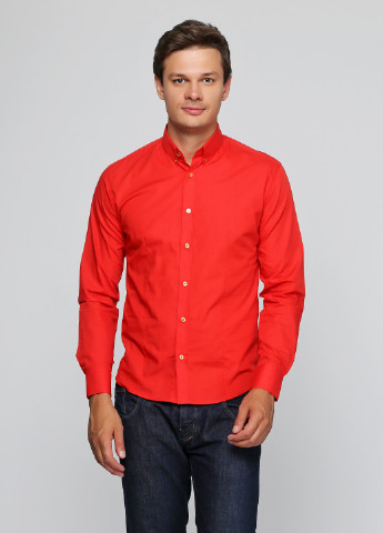 Красная кэжуал рубашка VD One с длинным рукавом