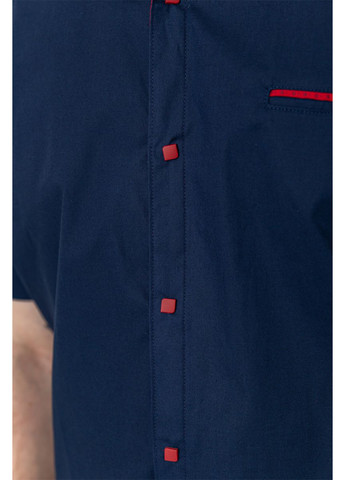 Темно-синяя кэжуал рубашка однотонная Ager