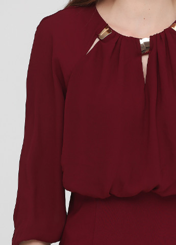 Бордовое коктейльное платье футляр Vero Moda однотонное