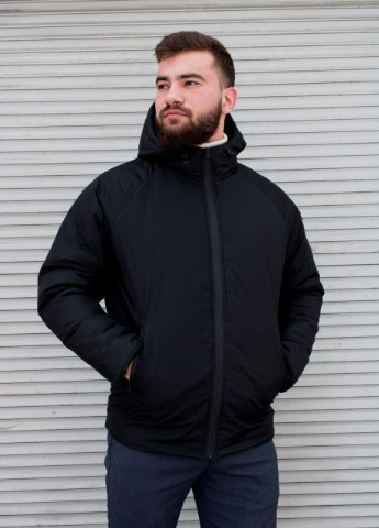 Черная зимняя мужская зимняя куртка с капюшоном Vakko
