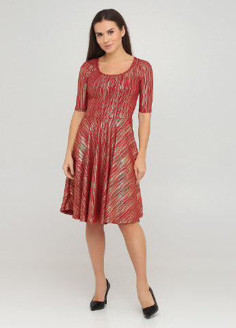 Бордовое кэжуал платье клеш LuLaRoe с абстрактным узором