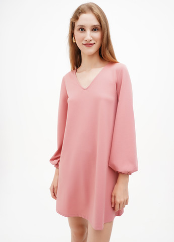 Розовое кэжуал платье а-силуэт Terranova однотонное