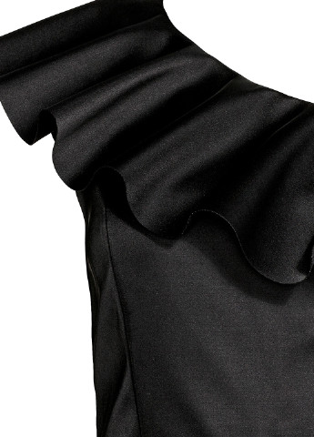 Комбинезон H&M комбинезон-шорты однотонный чёрный кэжуал хлопок