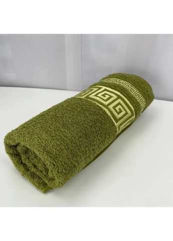 Полотенце банное махровое Febo Vip Cotton Турция 6337 хаки 70х140 см No Brand комбинированный