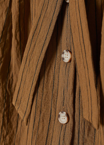 Светло-коричневая кэжуал в полоску юбка H&M клешированная