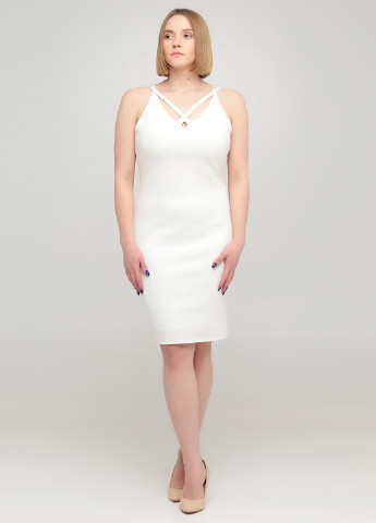 Белое кэжуал платье NN однотонное