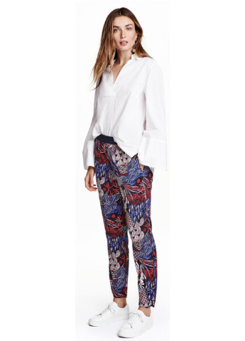 Комбинированные кэжуал летние брюки H&M