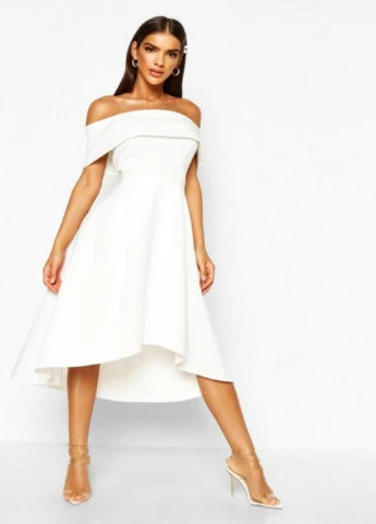 Білий вечірня плаття, сукня Boohoo однотонна