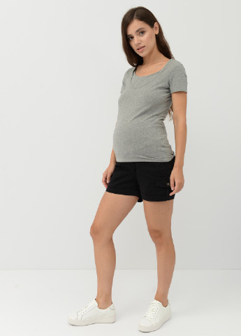 Шорты для беременных H&M однотонные чёрные кэжуалы хлопок