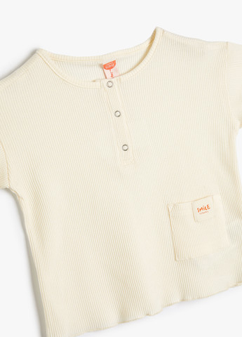 Светло-бежевая летняя футболка KOTON