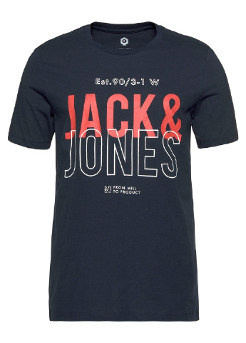 Темно-синя літня футболка Jack & Jones