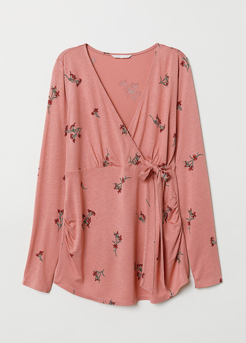 Розовая демисезонная блуза для беременных на запах H&M