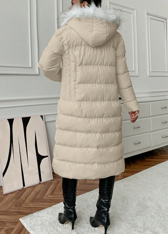 Кремова зимня куртка куртка-пальто SHEIN