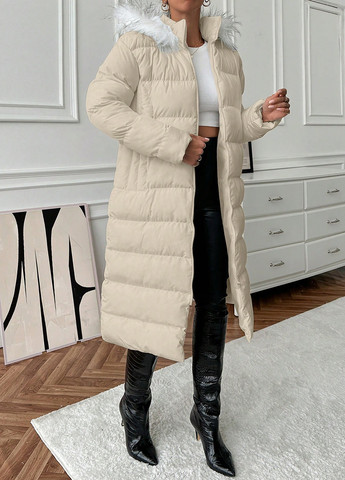 Кремова зимня куртка куртка-пальто SHEIN