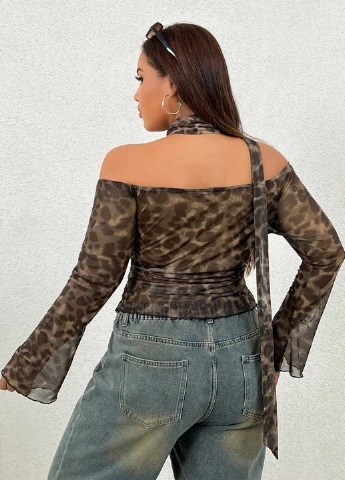 Коричнева блуза SHEIN