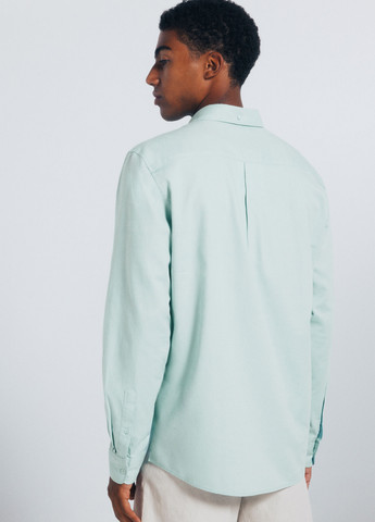 Светло-зеленая классическая, кэжуал рубашка однотонная Springfield