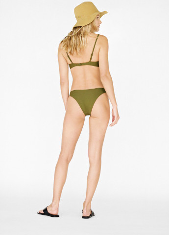 Оливковые купальные трусики однотонные Zara