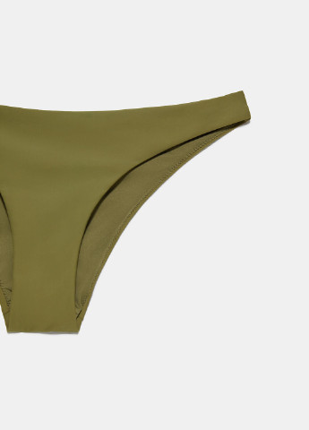 Оливковые купальные трусики однотонные Zara