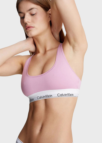Светло-розовый топ бюстгальтер Calvin Klein без косточек хлопок