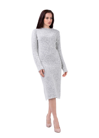 Серое кэжуал платье женское футляр Viviami однотонное