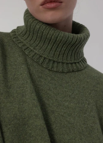 Темно-зелений демісезонний светр джемпер KNITLAB