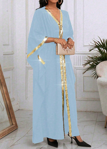 Блакитна святковий сукня оверсайз SHEIN однотонна