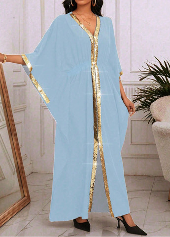 Блакитна святковий сукня оверсайз SHEIN однотонна