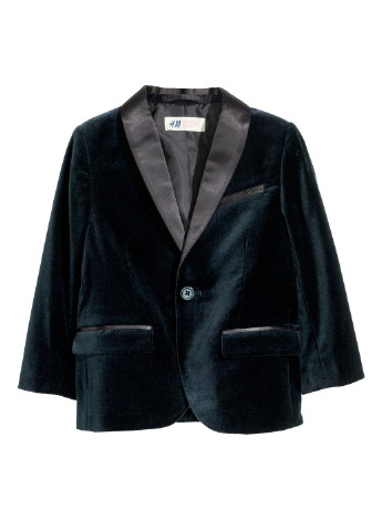 Пиджак H&M с длинным рукавом однотонный тёмно-синий кэжуал