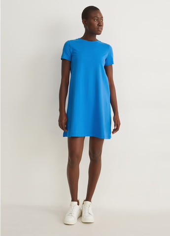 Синя кежуал сукня сукня-футболка C&A однотонна