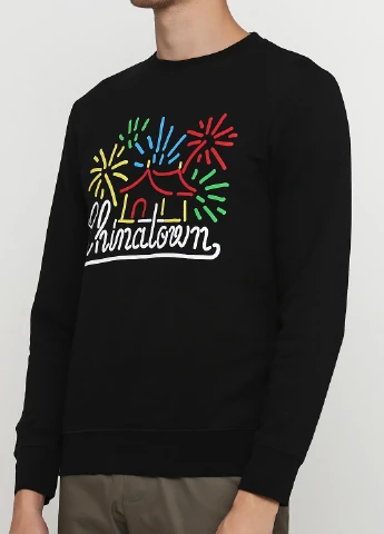 Черный свитшот H&M однотонный (243808362)