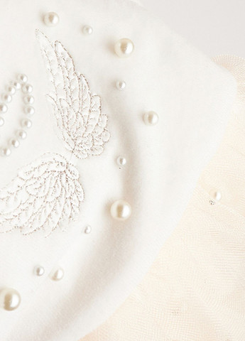 Молочний демісезонний комплект для хрещення (сукня,штани, шапка,пінетки) Ляля