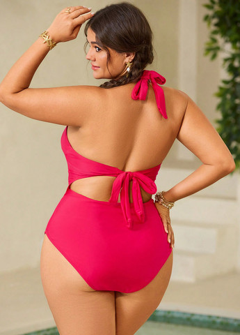 Красный летний купальник (лиф, трусики) халтер SHEIN