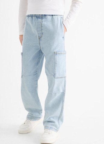 Голубые демисезонные карго джинсы C&A