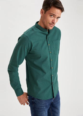 Темно-зеленая кэжуал рубашка DeFacto