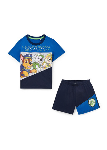 Синий летний костюм (футболка, шорты) с шортами C&A