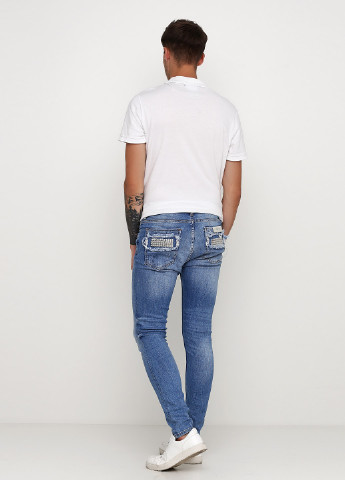 Голубые демисезонные скинни джинсы Zara