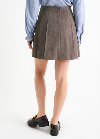 Коричневая кэжуал меланж юбка C&A клешированная, плиссе