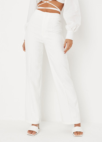 Белые кэжуал демисезонные прямые брюки Missguided