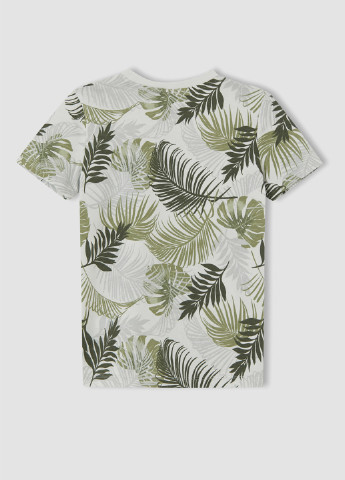 Сіро-зелена літня футболка DeFacto
