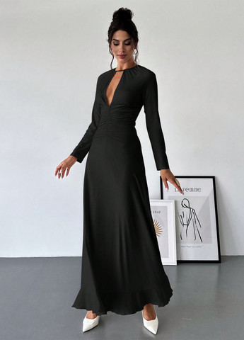 Чорна кежуал сукня SHEIN однотонна