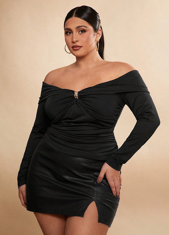 Чёрная блуза SHEIN